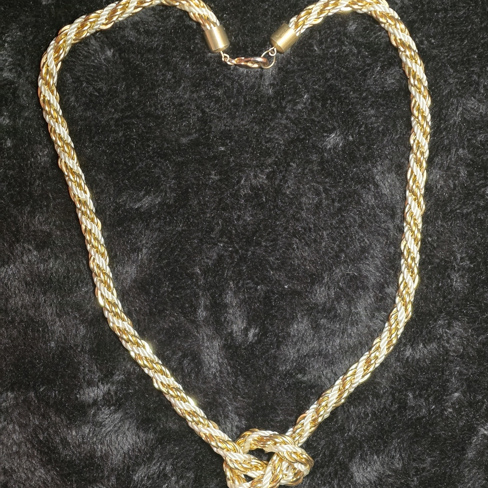 Trifari Gold Tone Rope Chain Necklace 30"